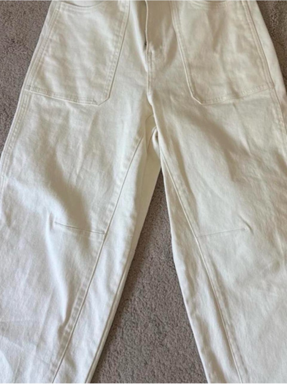 WHITE wide leg free assembly jeans